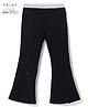 Arias Cotton Stretch Knit Fit & Flared Shimmered Silver Lurex Leggings with Waistband - Black