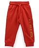 US Polo Assn Cotton Knit Full Length Lounge Pant with Logo Text Print - Orange