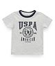 US Polo Assn Cotton Knit Half Sleeves T-Shirt With Logo Text Print -Grey