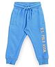 US Polo Assn Cotton Knit Full Length Lounge Pant with Logo Print - Light Blue