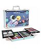 Aditi Toys Color Art Drawing Set 155 Pieces With Acrylic Paint, Colored Pencils, Oil Pastel Crayons, Sketch Pens, Watercolors, Brushes Big Coloring Suitcase, Portable Foldable Design with Carrying Handle and Snap Lock For Boys (Universe)