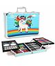 Aditi Toys Color Art Drawing Set 155 Pieces With Acrylic Paint, Colored Pencils, Oil Pastel Crayons, Sketch Pens, Watercolors, Brushes Big Coloring Suitcase, Portable Foldable Design with Carrying Handle and Snap (Blue Unicorn)
