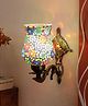 Devansh Antique Metal Wall Lamp with Mosaic Glass