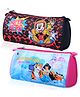 Disney By Kuber  Black & Pink & Blue Kuber Industries Pack of 2 Pencil Pouch Multi-Purpose Travel Pouch Kids Stationary Storage Bag Pencil Utility School Pouches Disney Geometry Box Large Black & Pink
