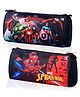 Kuber Industries Pack of 2 Pencil Pouch  Multi-Purpose Travel Pouch  Kids Stationary Storage Bag  Pencil Utility School Pouches  Marvel Geometry Box  Large  Black & Red