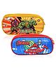 Kuber Industries Pack of 2 Pencil Pouch  Multi-Purpose Travel Pouch  2 Compartments Utility Pouch  Waterproof Stationary Bag for Kids  Marvel Geometry Box  Multicolor