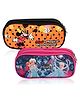 Disney By Kuber  Orange-Green OR Blue-Pink Kuber Industries Pack of 2 Pencil Pouch Multi-Purpose Travel Pouch 2 Compartments Utility Pouch Waterproof Stationary Bag for Kids Disney Geometry Box Multicolor