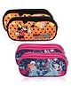 Disney By Kuber  Orange-Green OR Blue-Pink Kuber Industries Pack of 4 Pencil Pouch Multi-Purpose Travel Pouch 2 Compartments Utility Pouch Waterproof Stationary Bag for Kids Disney Geometry Box Multicolor