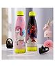 Kuber Industries Pack of 2 Water Bottle with 2 Lids  500 ml  Printed  BPA-Free  Insulated Sipper Bottle for Adults & Kids with Straw  Steel Bottle for Travel-Gym & Sports  Pink & Red