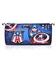 Kuber Industries Round Pencil Pouch  Captain America Pencil Pouch for Kids  Multi-Purpose Travel Pouch  Stationary Holder  Travel Organizer  Pencil Utility School Pouches  Geometry Box  Blue