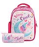 Kuber Industries Set of 2 School College Combo Set  Unicorn Print Backpack & Pencil Pouch Set  Perfect Combo For Adults & Kids  School Backpack with Stationery Pouch  School Combo Set  Pink - 17 Inches