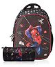 Kuber Industries Set of 2 School College Combo Set  Marvel Spiderman Backpack & Pencil Pouch Set  Perfect Combo For Adults & Kids  Backpack with Stationery Pouch  School Combo Set  Black - 17 Inches