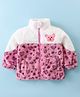 Kookie Kids Full Sleeves Fur Jacket with Bear Patch -  Pink