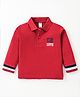Zero Sinker Knit Full Sleeves Polo T-Shirt with Number Print - Maroon