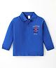 Zero Sinker Knit Full Sleeves Polo T-Shirt with Number Print - Royal Blue