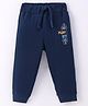 Zero Interlock Knit Full Length Lounge Pant With Skate Print- Navy Blue