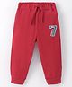 Zero Interlock Knit Full Length Lounge Pant With Number Print-Red