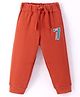 Zero Interlock Knit Full Length Lounge Pant With Skate Print- Red