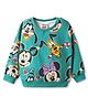 Babyhug Disney Terry Knit Full Sleeves Oversized and Drop Shoulder Sweatshirt With Mickey Mouse Graphics - Green