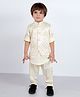 BAD BOYS Full Sleeves Solid Kurta & Pyjama With Sequim Embroided Jacket - Cream