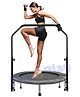 Hop N Play Foldable 40 inch Trampoline, Stable & Quiet Rebounder with Adjustable Foam Handle for Kids & Adults
