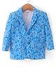 Babyhug Knitted Full Sleeves Party Wear Printed Blazer - Blue
