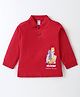 Zero Sinker Single Jersey Full Sleeves Polo T-Shirt with Animal Print - Red