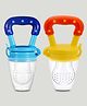 Kidbea Silicone Fruit Feeder Nibbler with Extra Mesh, Soft Pacifier/Feeder, Teether Nipple for Baby 6 to 12 Months, Infant (Blue and Yellow Combo)