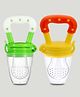 Kidbea Silicone Fruit Feeder Nibbler with Extra Mesh, Soft Pacifier/Feeder, Teether Nipple for Baby 6 to 12 Months, Infant (Green and Yellow Combo)