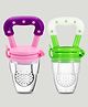 Kidbea Silicone Fruit Feeder Nibbler with Extra Mesh, Soft Pacifier/Feeder, Teether Nipple for Baby 6 to 12 Months, Infant (Green and Pink Combo)
