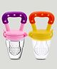 Kidbea Silicone Fruit Feeder Nibbler with Extra Mesh, Soft Pacifier/Feeder, Teether Nipple for Baby 6 to 12 Months, Infant (Yellow and Pink Combo)