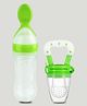 Kidbea Baby Fruit Feeder And Food Feeding Spoon Ultra Soft Food Grade Silicone for Cereals for Infant Baby 3 Months Plus for Baby 6 to 12 Months (Green Combo)