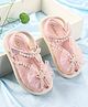Babyoye Velcro Closure Sandals with Bow & Pear Detailing - Pink