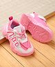 Babyoye Sneakers with Lace Up Closure & Alphabet Applique  - Pink