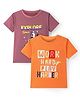 Dapper Dudes Pack Of 2 Half Sleeves Typography Printed Tees - Orange & Mauve