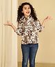 ISHTI Three Fourth Sleeves Floral Printed Shirt  -  Brown
