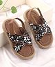Babyoye Velcro Closure Sandals with Sequin Detailing - Brown