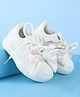 Babyoye Casual Shoes with Lace Up Closure Bow Applique - White