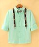 Robo Fry Cotton Woven Full Sleeves Solid Colour Party Shirt with Bow & Suspender - Green