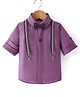 Robo Fry Woven Full Sleeves Solid Colour Party Shirt with Bow & Suspender - Purple