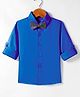 Robo Fry Woven Full Sleeves Solid Colour Party Shirt With Bow - Royal Blue