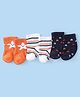 Cute Walk by Babyhug Knit Anti-Bacterial Ankle Length Socks with Striped & Star Design Pack of 3 - Orange White & Blue