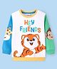 Babyhug Cotton Knit Full Sleeves Pullover Sweatshirt with Animals Print - White