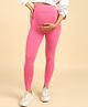 Zelena Solid Ultrastretch  Maternity Leggings With Pockets - Pink