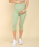 Zelena Ultrastretch Solid Yoga Maternity Capris With Pockets - Pistachio Green