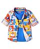 Babyhug Cotton Woven Full Sleeves Adventure Theme Shirt With T-Shirt - Blue