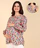 Zelena 100% Cotton Full Sleeves Floral Printed Zipless Maternity Tops - Multi Colour