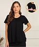 Zelena Half Sleeves Solid Extra Stretchable Zipless Maternity Top - Black