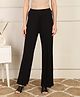 Zelena Solid Extra Stretchable High Waisted Maternity Pajama With Pockets - Black