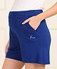 Zelena Viscose Extra Stretchable Solid Maternity Shorts - Blue